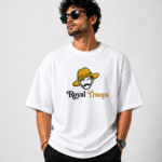 Men’s Oversized “Royal Troops” Graphic T-Shirt (White)