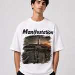Men’s Oversized “Manifestation” Graphic T-Shirt (White)